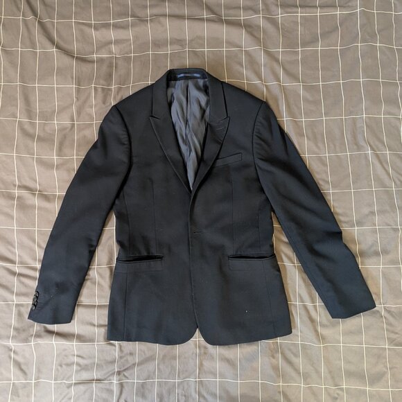 Topman Navy Blue Suit Jacket - Matching Bundle Offer $10 Off - Picture 1 of 2